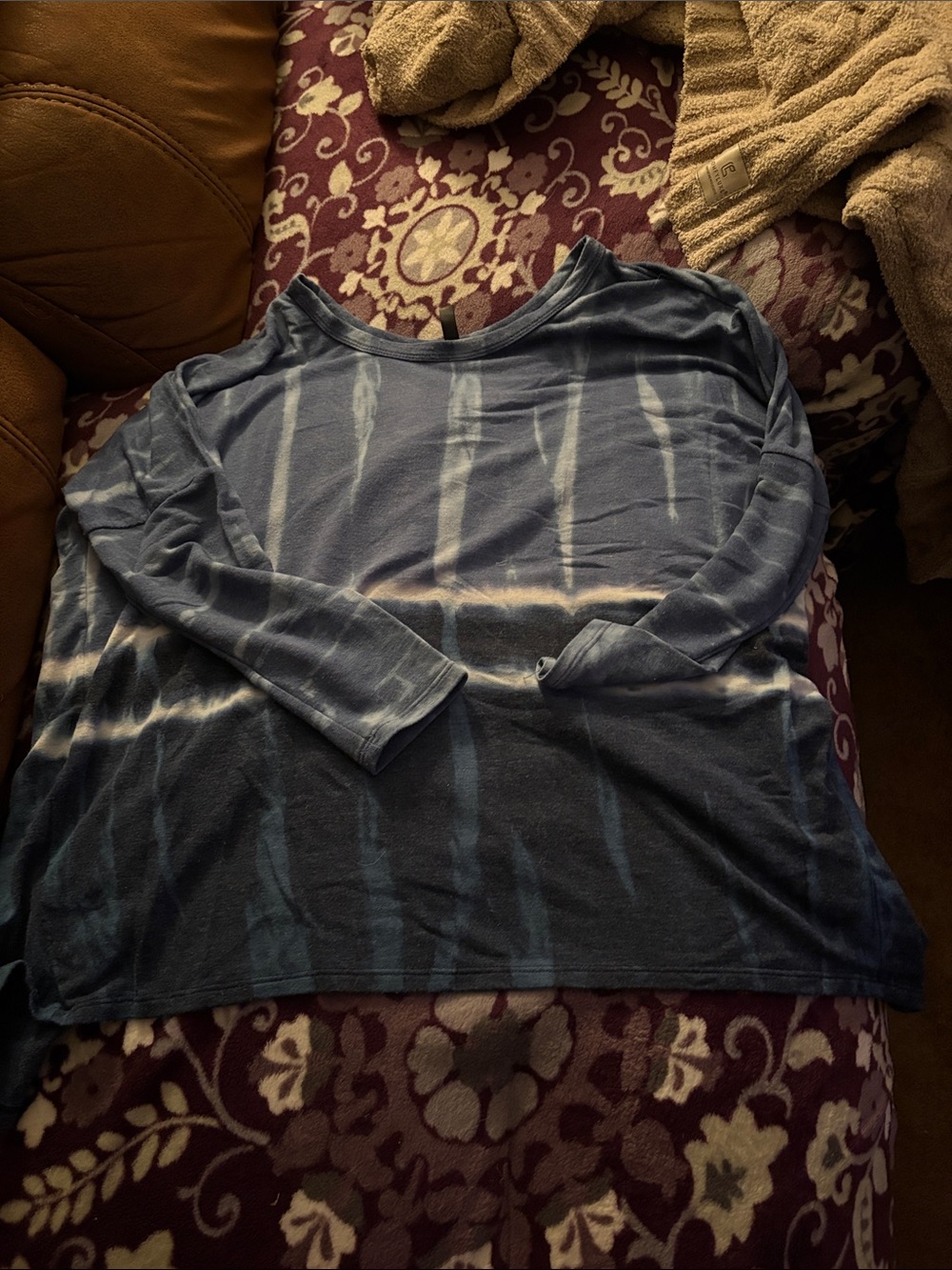 Lapis Blue Tie-Dye Long Sleeve Top
